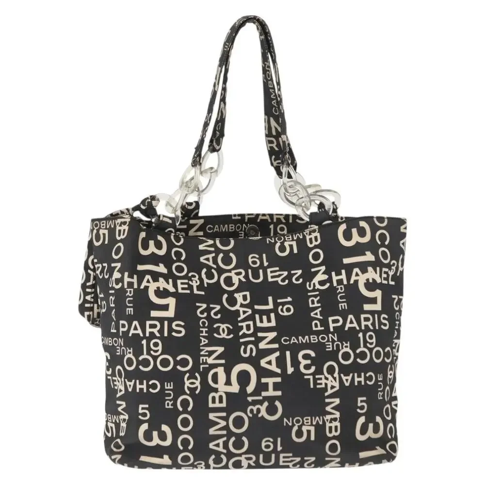 Chanel Canvas By Sea Line Tote Bag Black